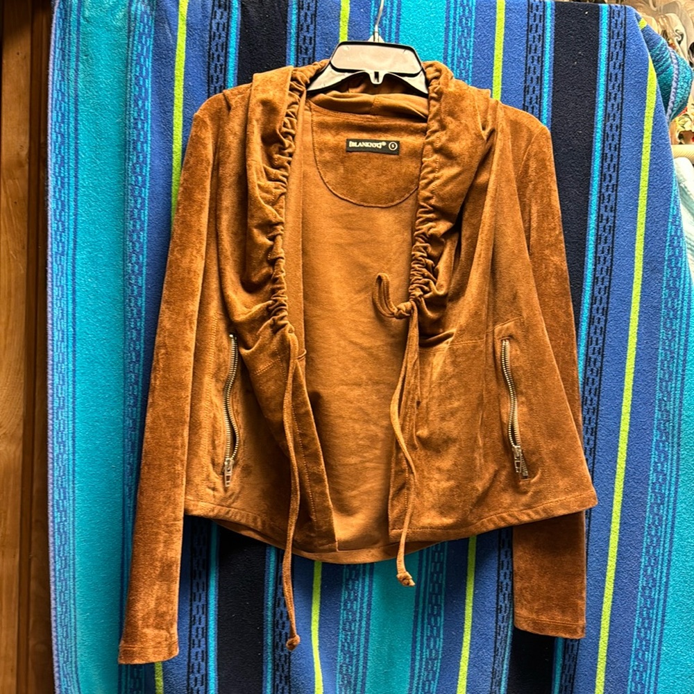 Suede Jacket w/hood NWOT